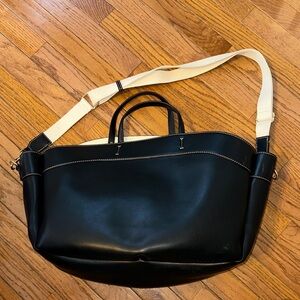 Anthropology Black and Cream Tote Bag